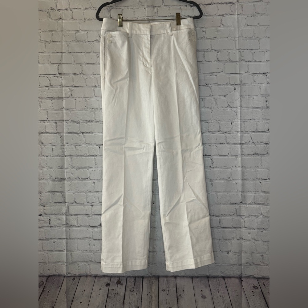 {Talbots} White Wide Leg Pants